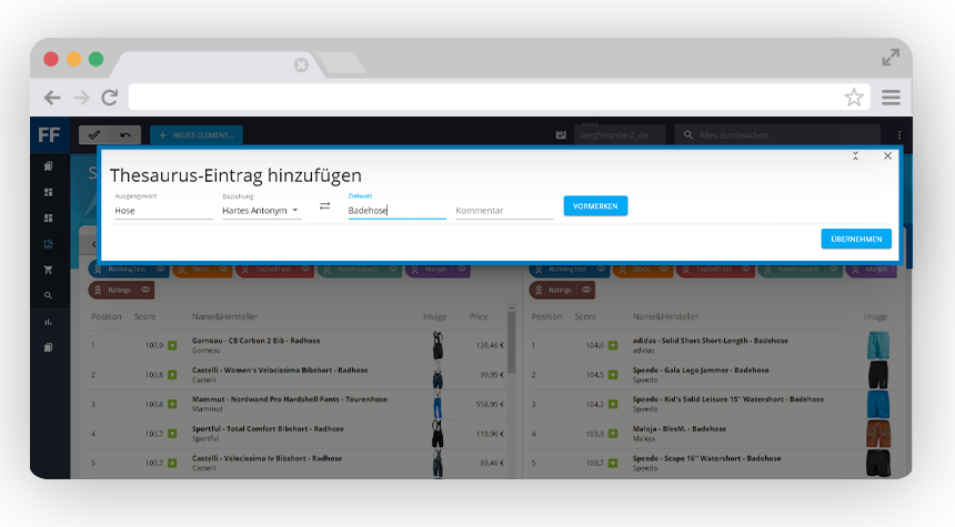 Thesaurus Produktsuche