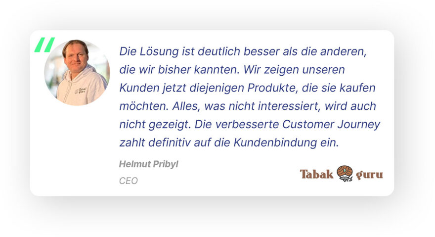 personalisierung ecommerce experience zitat tabakguru